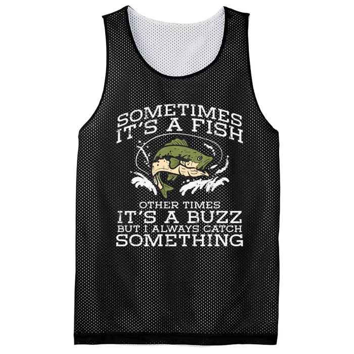 Fishing Sometimes Its A Fish Buzz Fisherman Mesh Reversible Basketball Jersey Tank