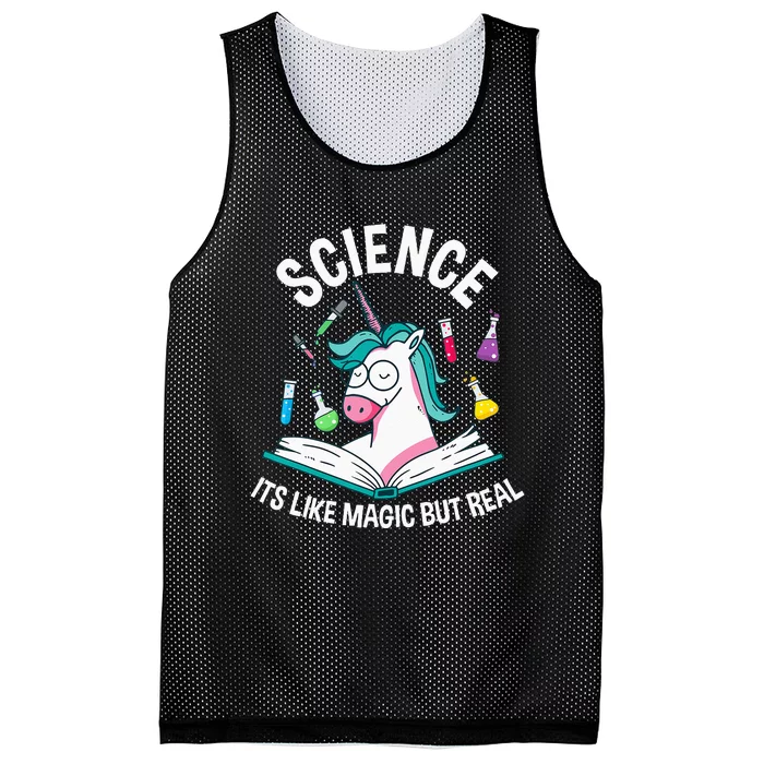 Funny Science Is Like Magic But Real Unicorn Funny Science Mesh Reversible Basketball Jersey Tank