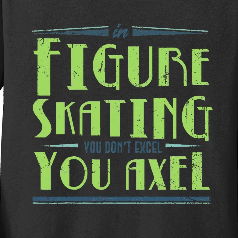 Figure Skater Ice Skates  Ice Rink Figure Skating Kids Long Sleeve Shirt