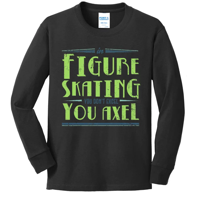 Figure Skater Ice Skates  Ice Rink Figure Skating Kids Long Sleeve Shirt