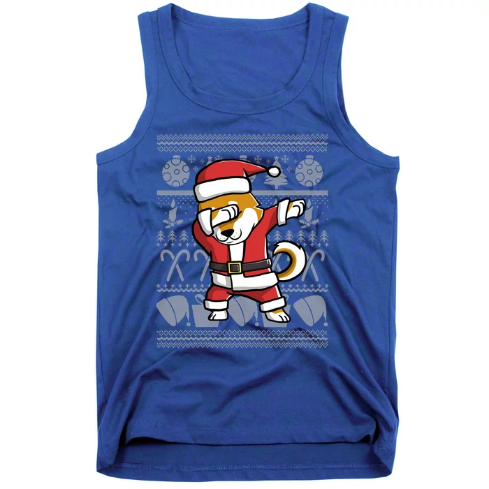 Funny Shiba Inu Dabbing Dog Dab Ugly Christmas Cool Gift Tank Top