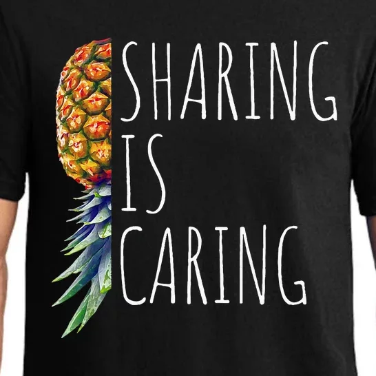 Funny Sharing Is Caring Upside Down Pineapple Swinger Pajama Set