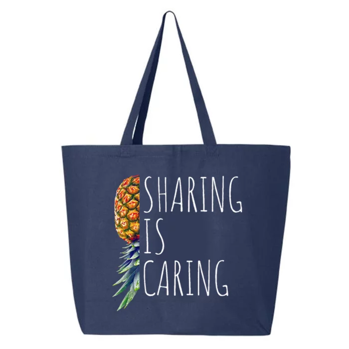 Funny Sharing Is Caring Upside Down Pineapple Swinger 25L Jumbo Tote