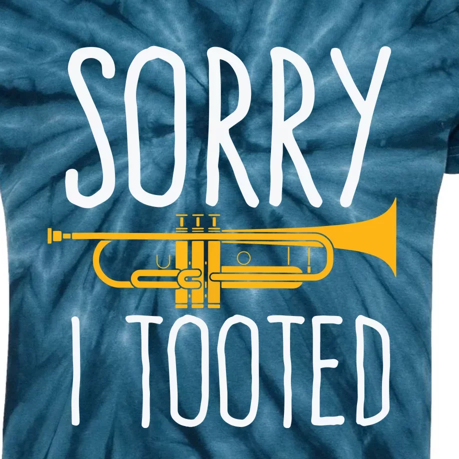 Funny Sorry I Tooted Trumpet Band Kids Tie-Dye T-Shirt