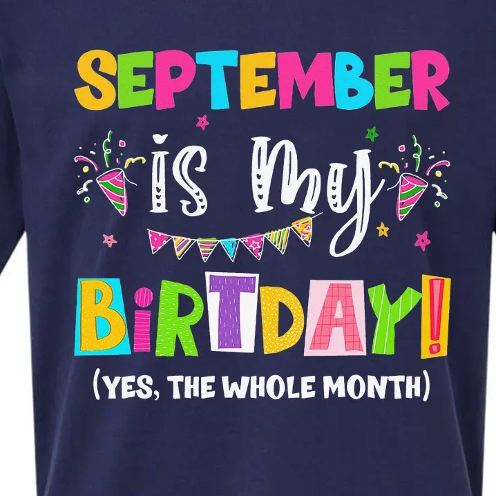 Funny September Is My Birthday Month Yes The Whole Month Sueded Cloud Jersey T-Shirt