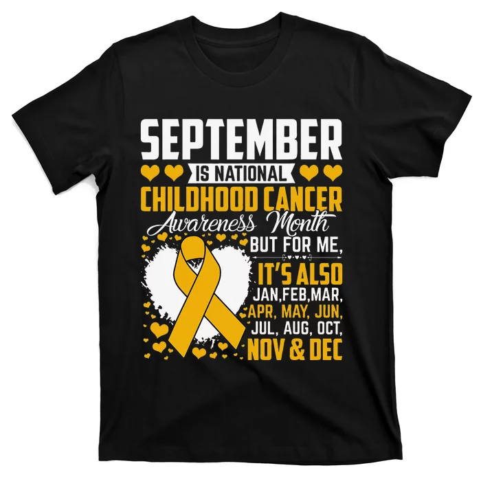 Funny September Is National Childhood Cancer Awareness Month T-Shirt