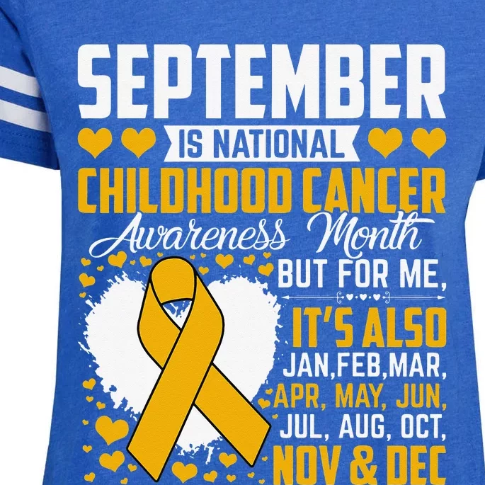 Funny September Is National Childhood Cancer Awareness Month Enza Ladies Jersey Football T-Shirt