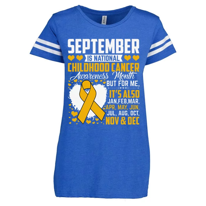 Funny September Is National Childhood Cancer Awareness Month Enza Ladies Jersey Football T-Shirt