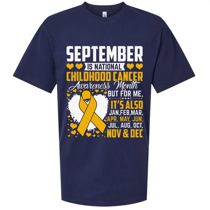 Funny September Is National Childhood Cancer Awareness Month Sueded Cloud Jersey T-Shirt