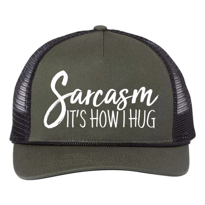 Funny Sarcasm It's How I Hug Retro Rope Trucker Hat Cap