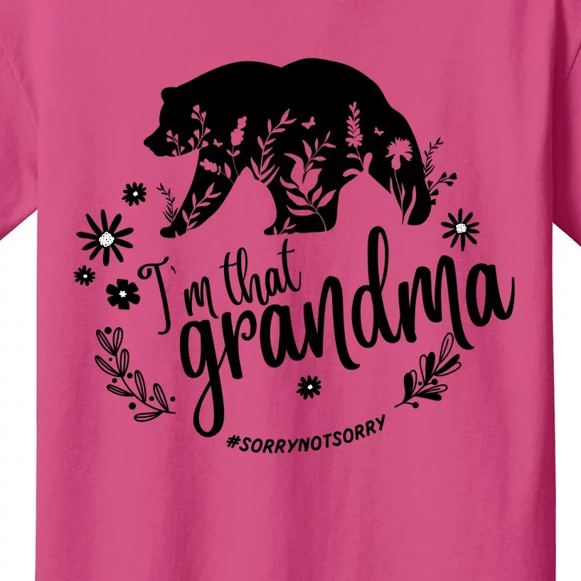 Funny Saying I’m That Grandma Sorry Not Sorry Kids T-Shirt