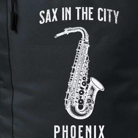 Funny Sax In The City Phoenix Jazz Music Sax Player Design Daily Commute Backpack