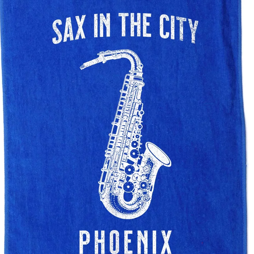 Funny Sax In The City Phoenix Jazz Music Sax Player Design Platinum Collection Golf Towel