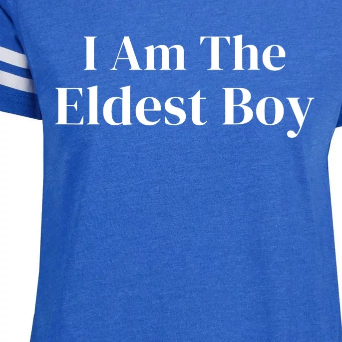 Funny Saying I Am The Eldest Boy Enza Ladies Jersey Football T-Shirt