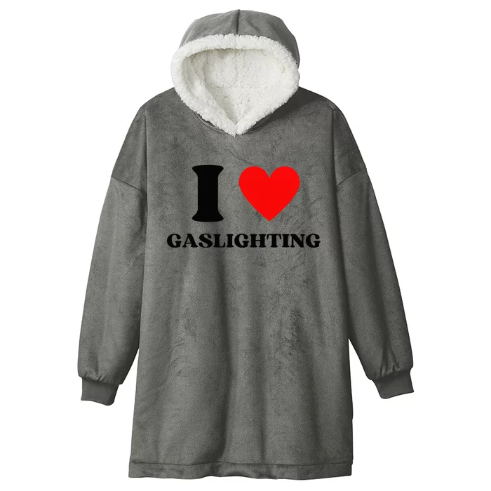 Funny Saying I Love Gaslighting Trendy Heart Shape Hooded Wearable Blanket