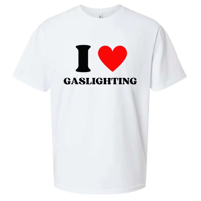 Funny Saying I Love Gaslighting Trendy Heart Shape Sueded Cloud Jersey T-Shirt