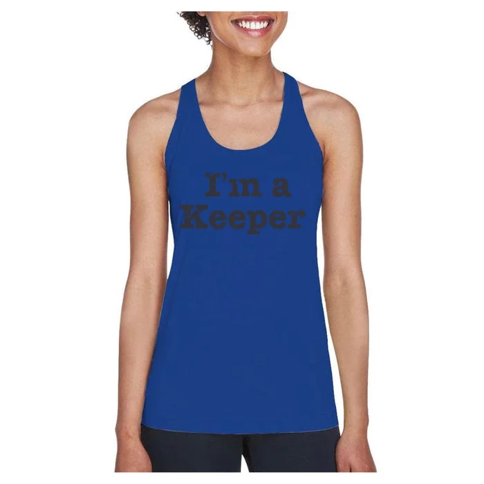 Funny Soccer I'm A Keeper Vintage Distressed Meaningful Gift Funny Gift Women's Racerback Tank