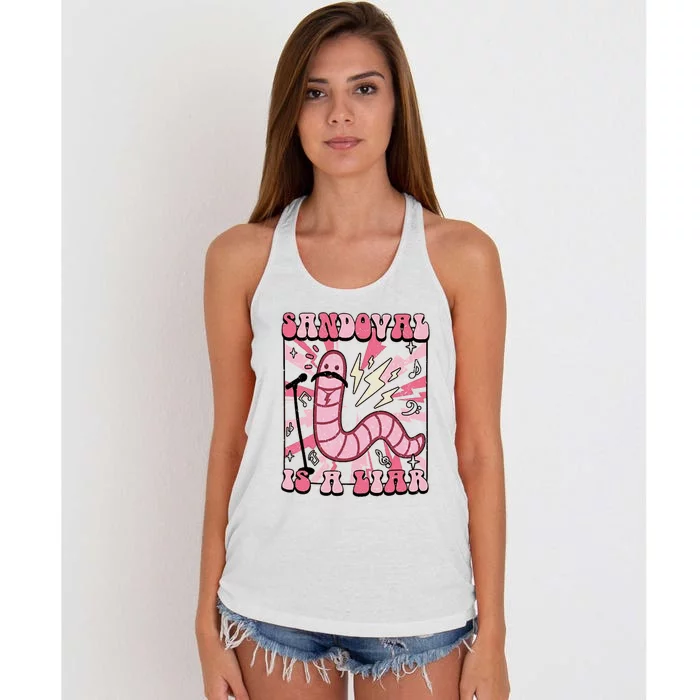 Funny Sandoval Is A Liar Tom Sandoval Women's Knotted Racerback Tank