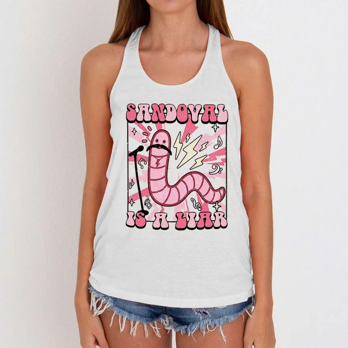 Funny Sandoval Is A Liar Tom Sandoval Women's Knotted Racerback Tank