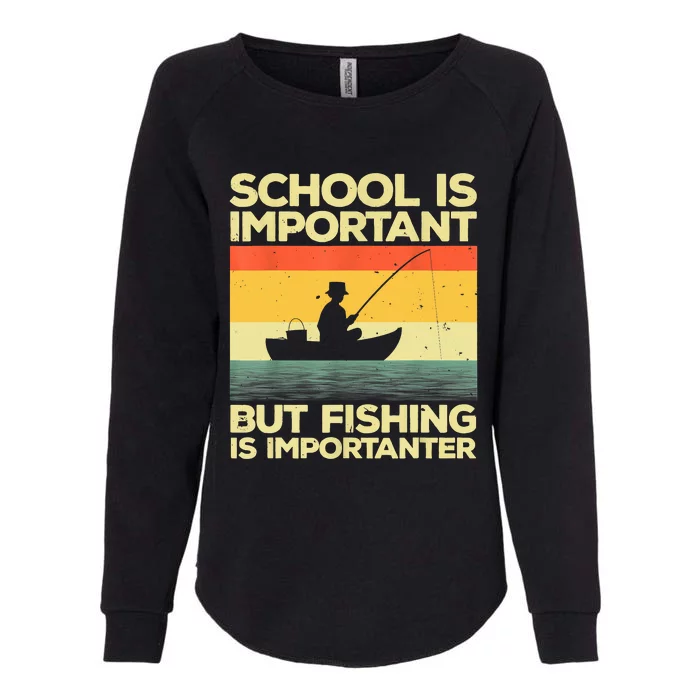 Funny School Is Important But Fishing Meme Fishing Fisherman Fish Trout Womens California Wash Sweatshirt