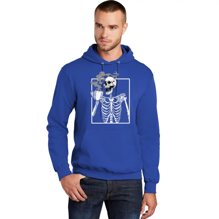 Funny Skeleton Ing Coffee Skeleton Ribcage Halloween Gift Hoodie