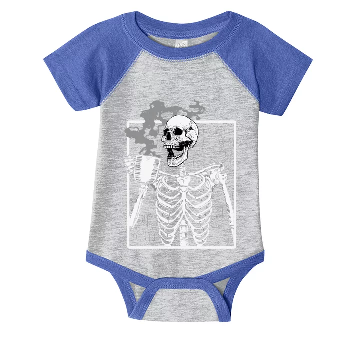 Funny Skeleton Ing Coffee Skeleton Ribcage Halloween Gift Infant Baby Jersey Bodysuit