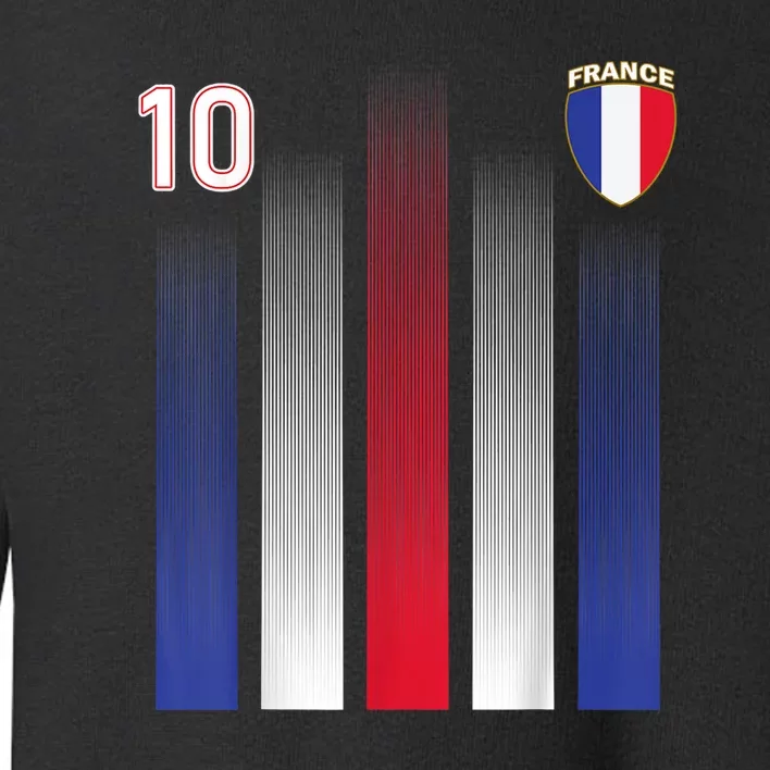 France Soccer Jersey France 10 Soccer Football Fan Toddler Sweatshirt