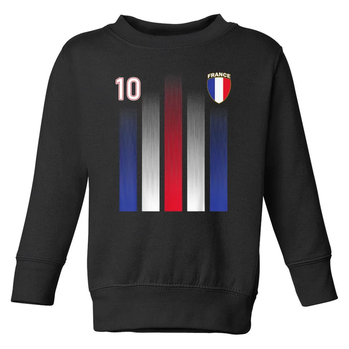 France Soccer Jersey France 10 Soccer Football Fan Toddler Sweatshirt