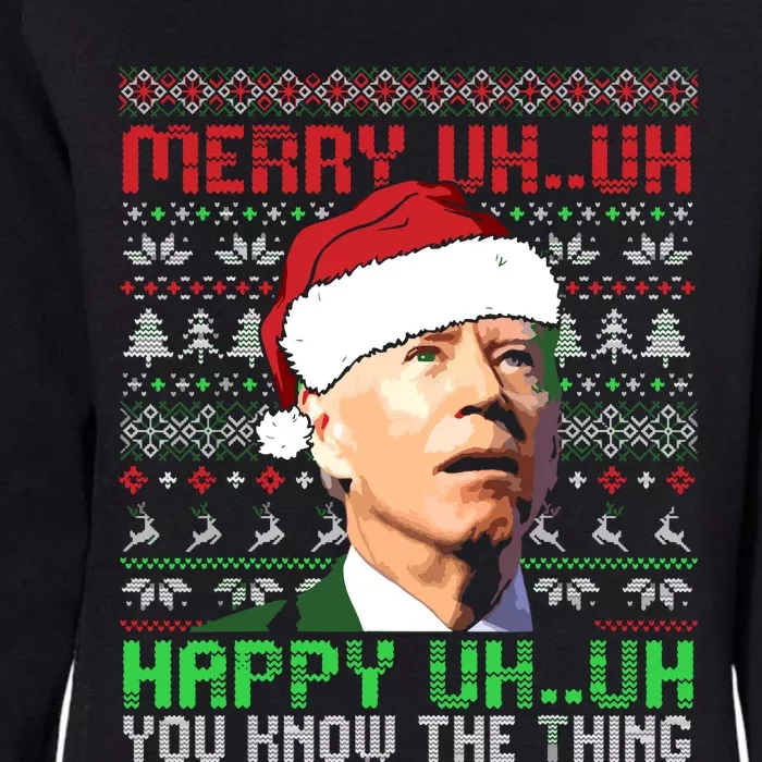 Funny Santa Joe Biden Merry Uh Uh Christmas Ugly Premium Womens California Wash Sweatshirt