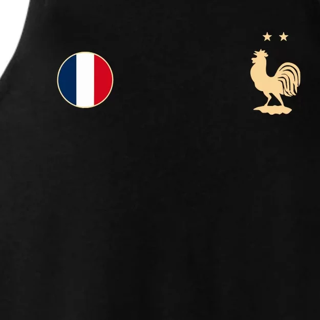 France Soccer Jersey Football Roosters Flag Ladies Tri-Blend Wicking Tank