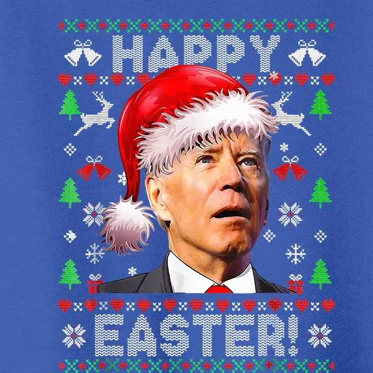 Funny Santa Joe Biden Happy Easter Ugly Christmas Toddler T-Shirt