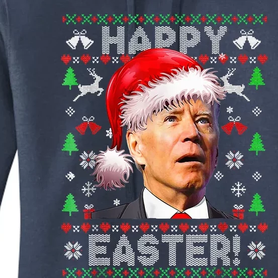 Funny Santa Joe Biden Happy Easter Ugly Christmas Women's Pullover Hoodie