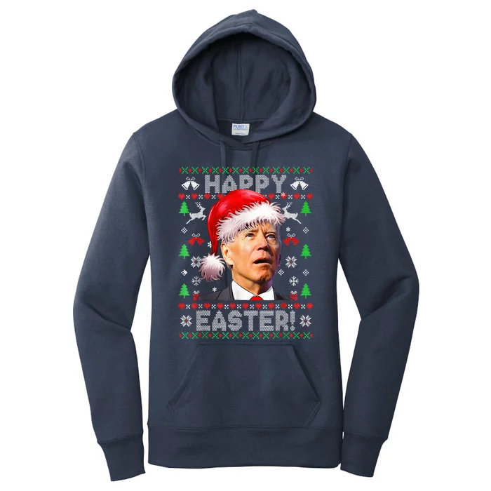 Funny Santa Joe Biden Happy Easter Ugly Christmas Women's Pullover Hoodie