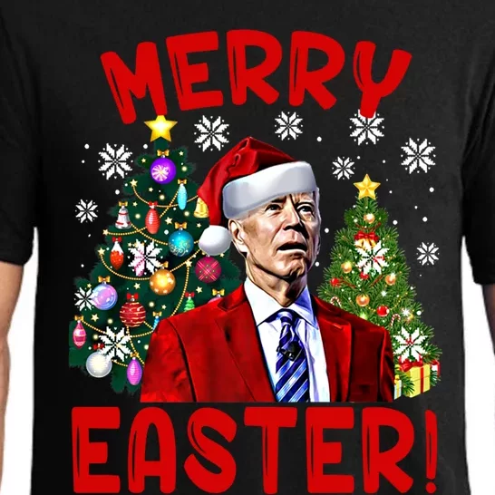 Funny Santa Joe Biden Happy Easter Ugly Christmas Confused Gift Pajama Set