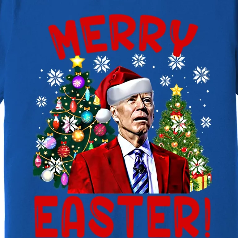 Funny Santa Joe Biden Happy Easter Ugly Christmas Confused Gift Premium T-Shirt