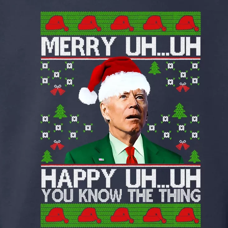 Funny Santa Joe Biden Merry Uh Uh Christmas Ugly Memes Anti Biden Ugly Christmas Toddler Hoodie