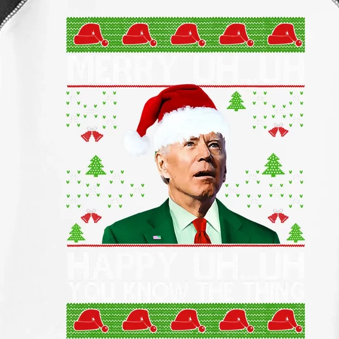 Funny Santa Joe Biden Merry Uh Uh Christmas Ugly Memes Anti Biden Ugly Christmas Infant Baby Jersey Bodysuit