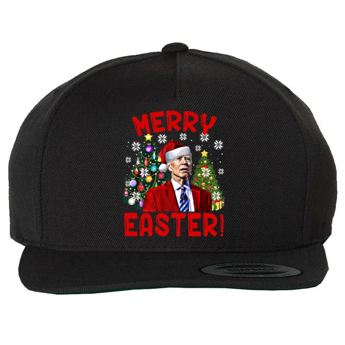 Funny Santa Joe Biden Happy Easter Ugly Christmas Confused Gift Wool Snapback Cap