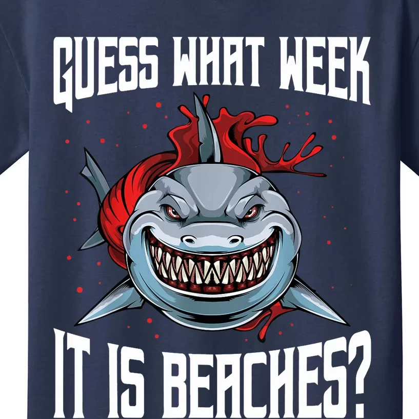 Funny Shark Joke Guess What Week It Is Sarcastic Party Beach Kids T-Shirt