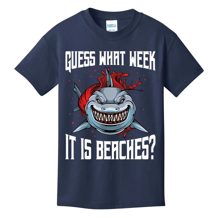 Funny Shark Joke Guess What Week It Is Sarcastic Party Beach Kids T-Shirt