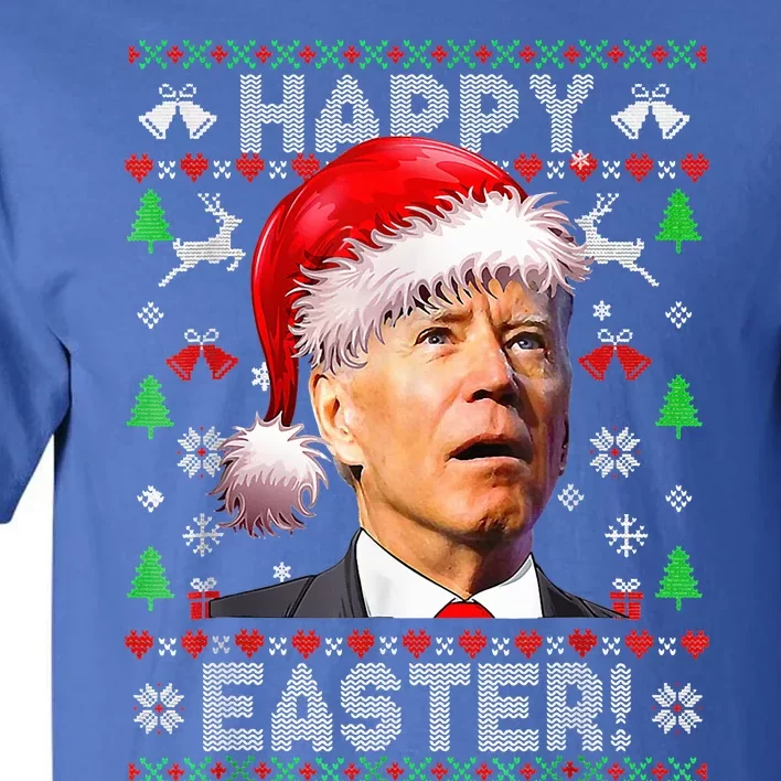 Funny Santa Joe Biden Happy Easter Ugly Christmas Tall T-Shirt