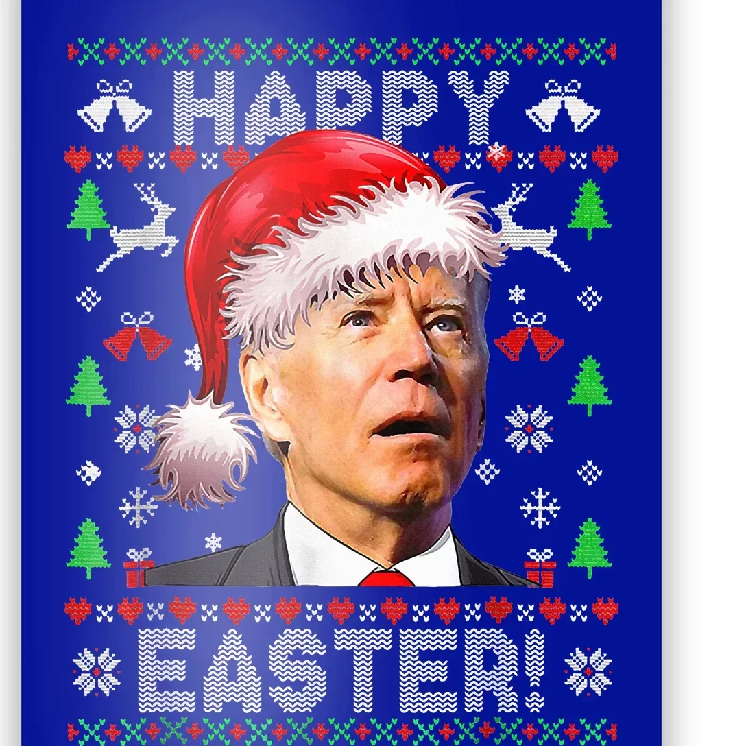 Funny Santa Joe Biden Happy Easter Ugly Christmas Poster