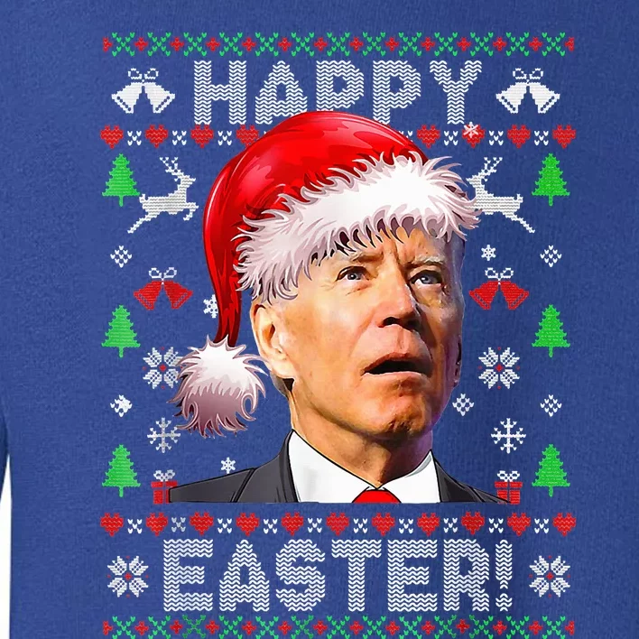 Funny Santa Joe Biden Happy Easter Ugly Christmas Toddler Sweatshirt