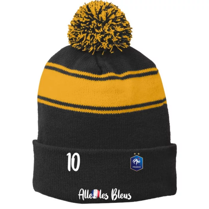 France Soccer Jersey France Football alles les bleus Stripe Pom Pom Beanie