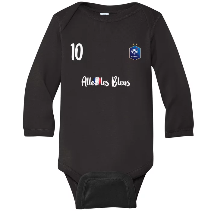 France Soccer Jersey France Football alles les bleus Baby Long Sleeve Bodysuit