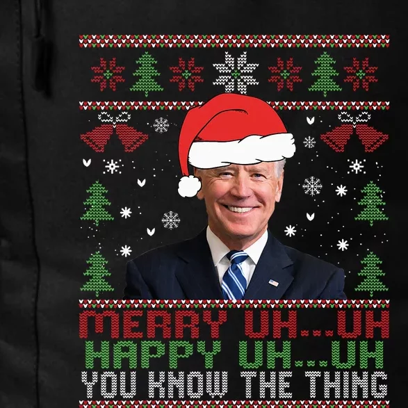 Funny Santa Joe Biden Merry Uh Uh Christmas Ugly Daily Commute Backpack