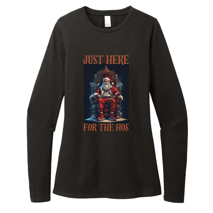 Funny Santa Just Here For The Hos Womens CVC Long Sleeve Shirt