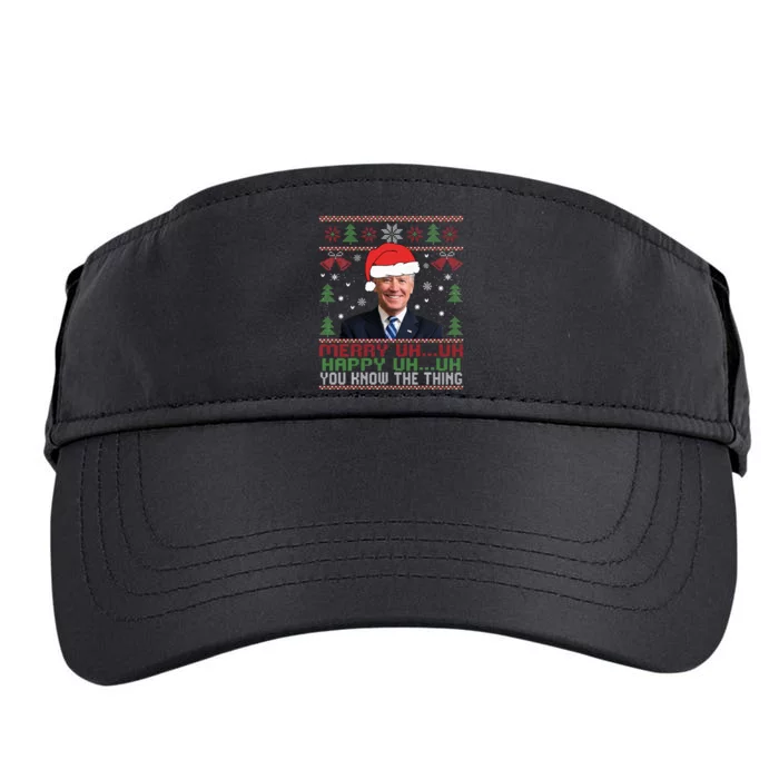 Funny Santa Joe Biden Merry Uh Uh Christmas Ugly Adult Drive Performance Visor