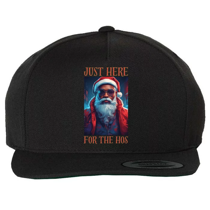 Funny Santa Just Here For The Hos Wool Snapback Cap