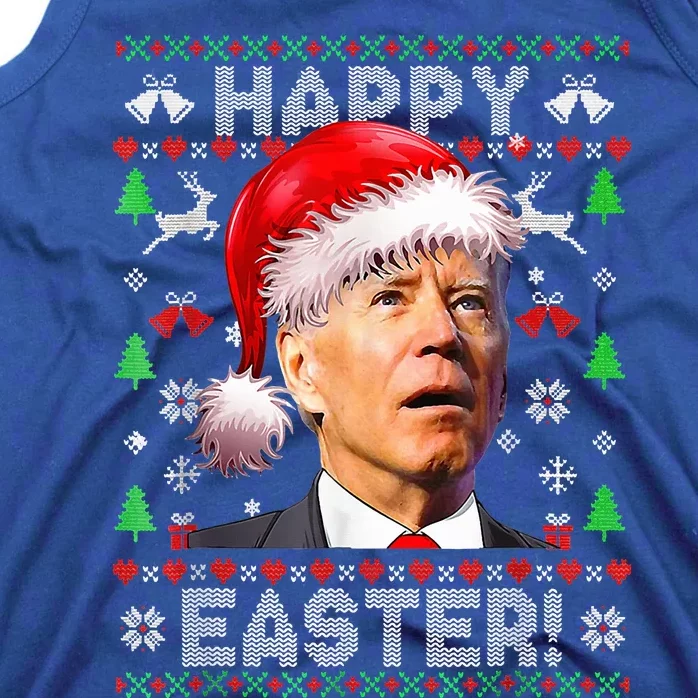 Funny Santa Joe Biden Happy Easter Ugly Christmas Tank Top